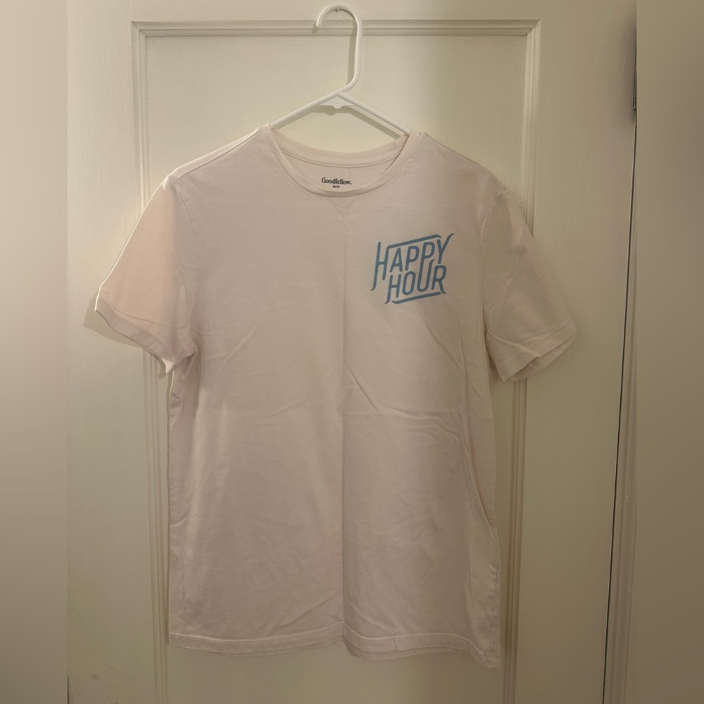 Goodfellow & Co White and Blue 'Happy Hour' Tee